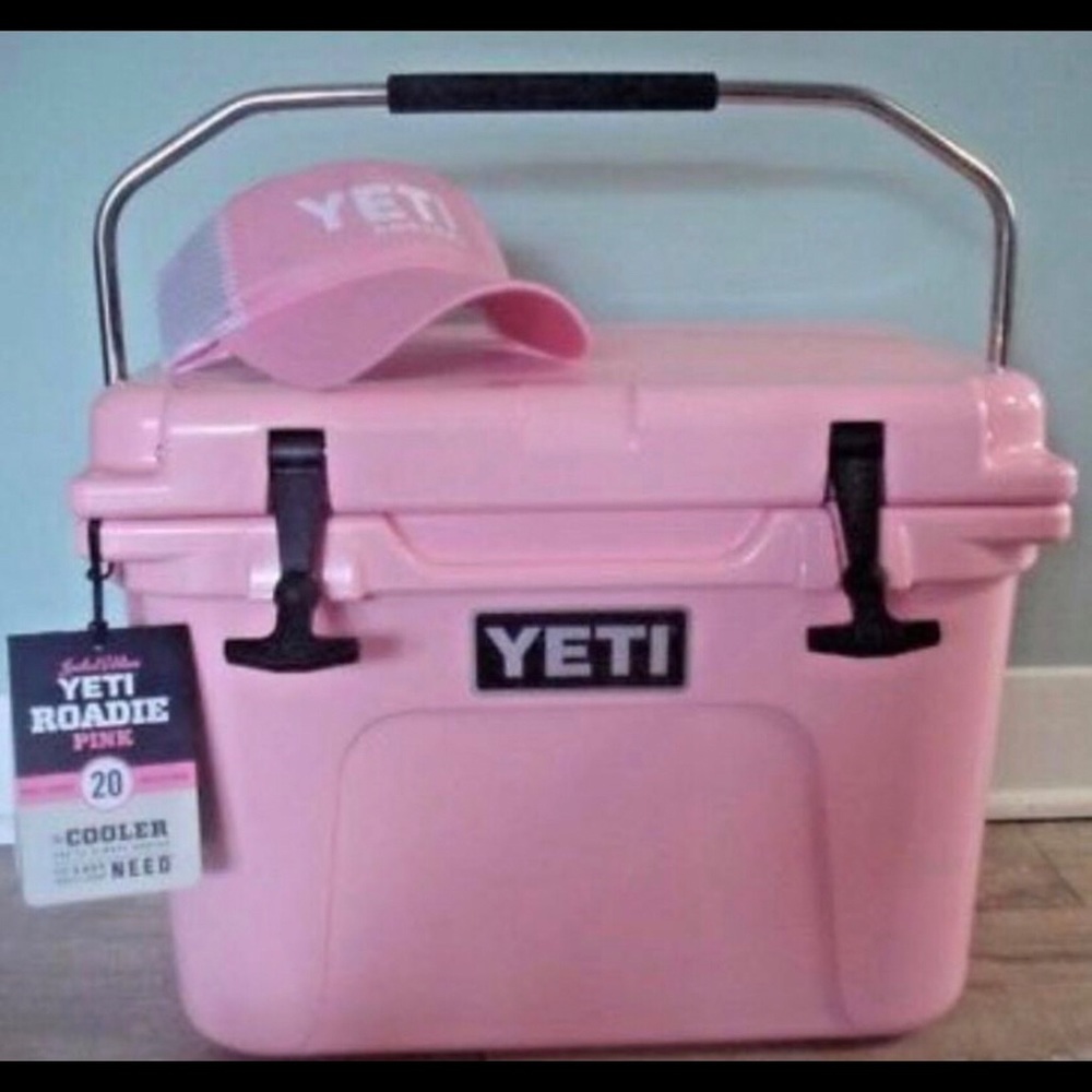 Yeti Limited-edition Pink Cooler Roadie 20 & Hat